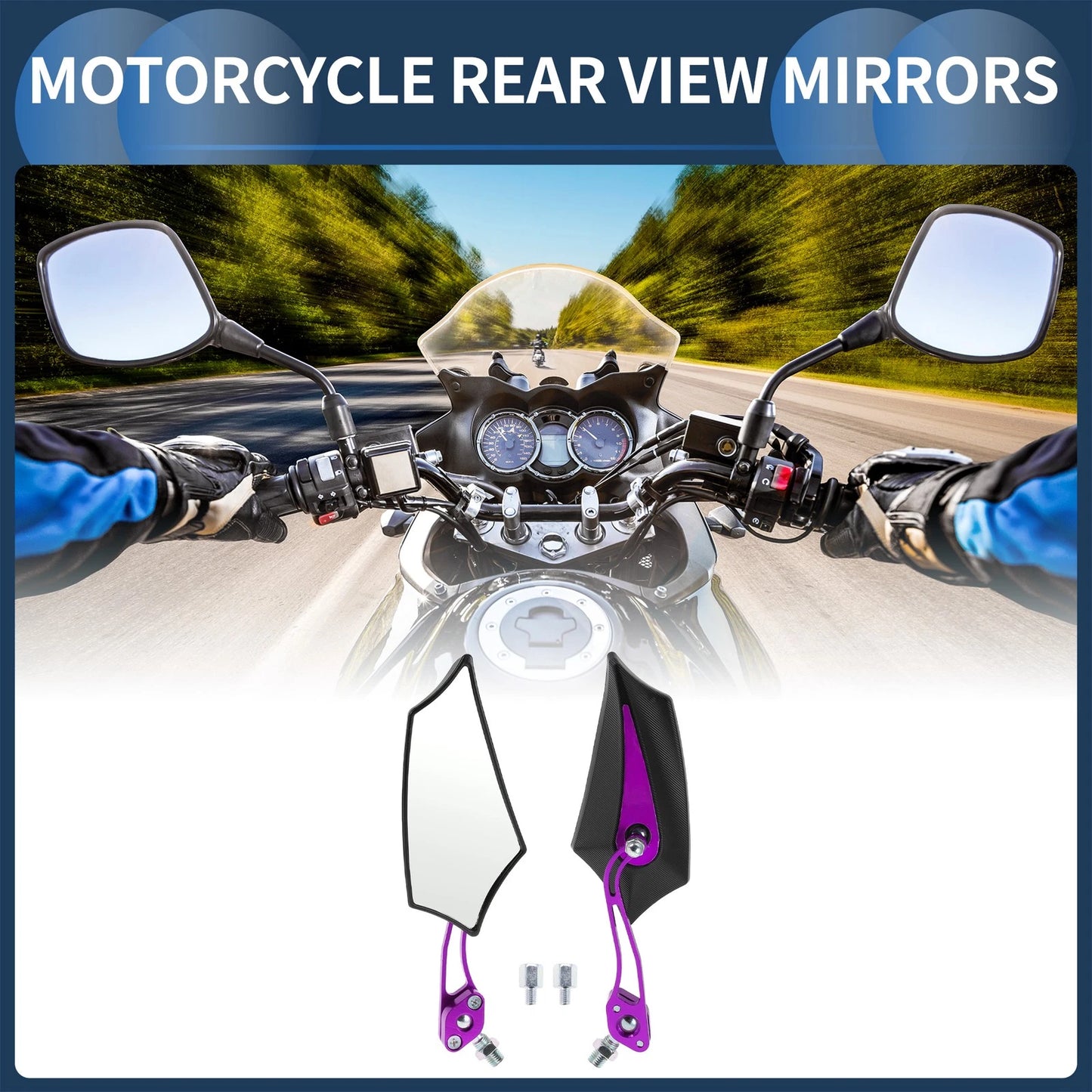 M8/M10 / 1 Set / Rear View Mirrors Handlebar for Motorcycle