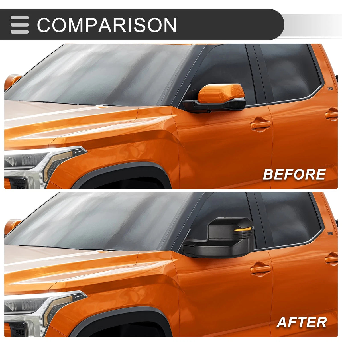 Folding Towing Side Mirrors for Toyota Tundra (2022-2023) 1 x Set