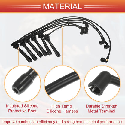 6 x Spark Plug Wire Ignition Coil Cables for Hyundai Sonata (1999-2005)