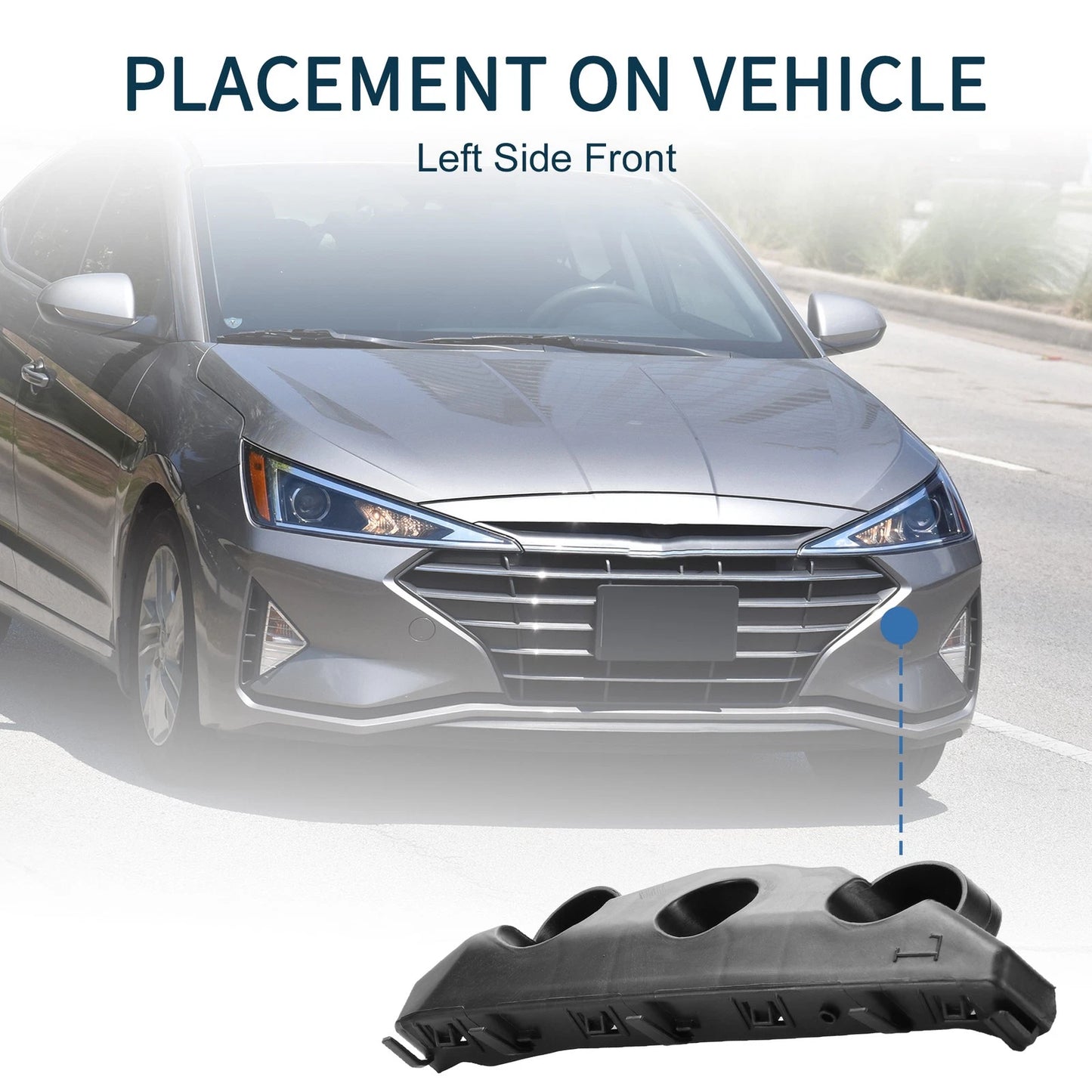 Left Front Bumper Retainer Bracket for Nissan Versa (2020-2022) Black ABS