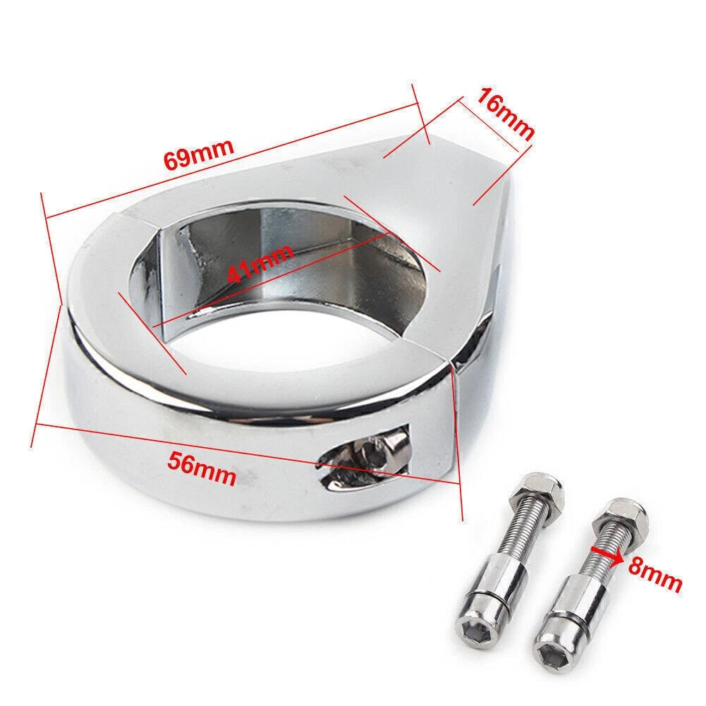 41mm Black Turn Signal Relocation Fork Tube Clamps for Harley Davidson Softail