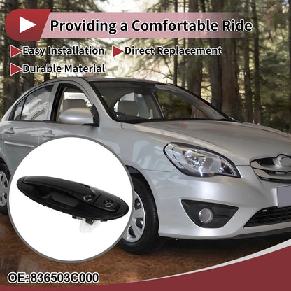 Exterior Door Handle for Hyundai Sonata Front Right Black ABS (2011-2014)