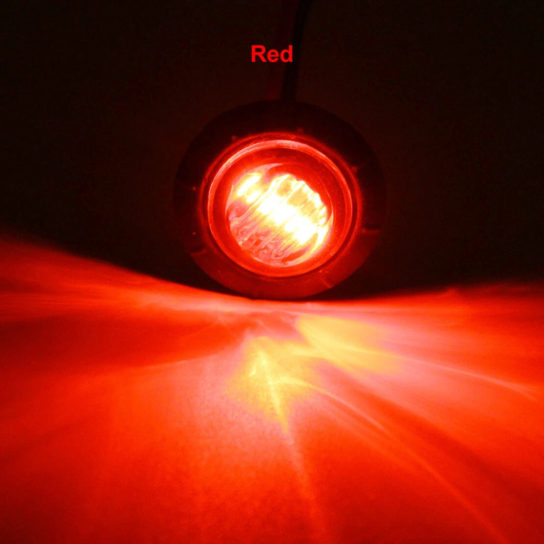 3/4" Red Round LED Side Marker Lights (2) for Car Truck Trailer