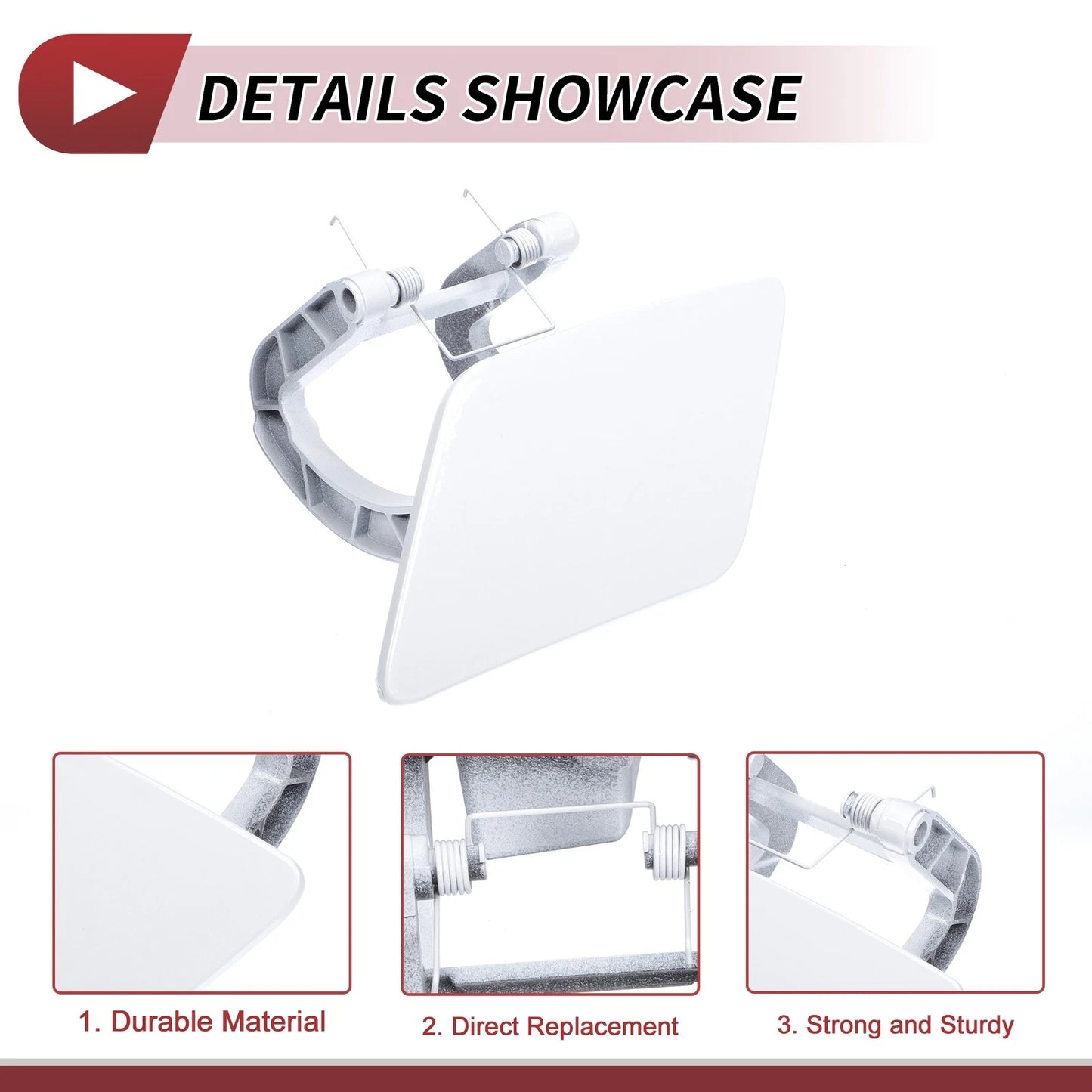Front Left Washer Nozzle Cover for Mercedes-Benz S350 (2012-2013) White 1 x
