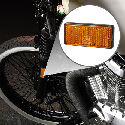 4pcs 2.20x0.98in Universal Reflector Rectangle Orange for Motorcycle