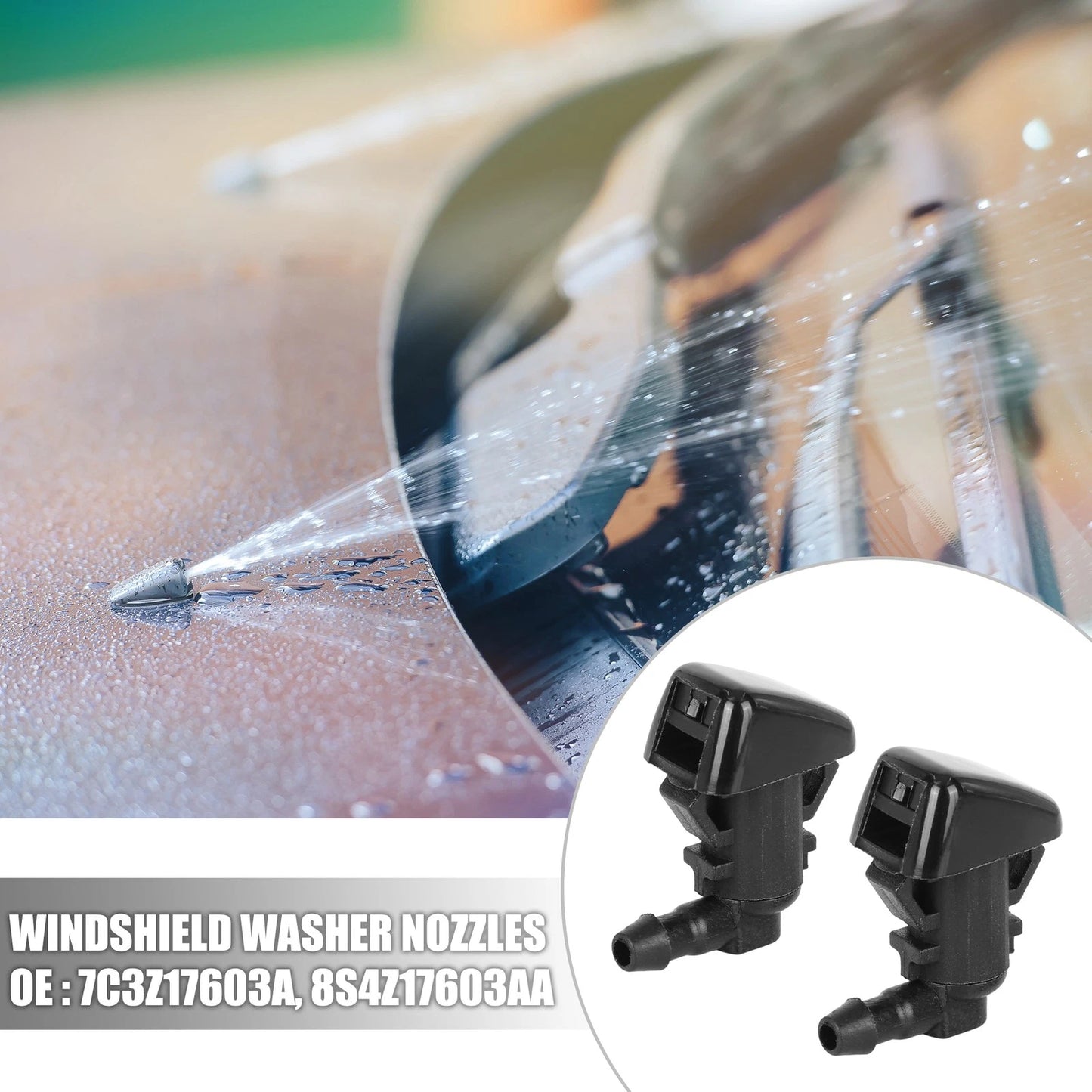 Windshield Washer Nozzles & 2.8m Hose for Ford (2007-2014)
