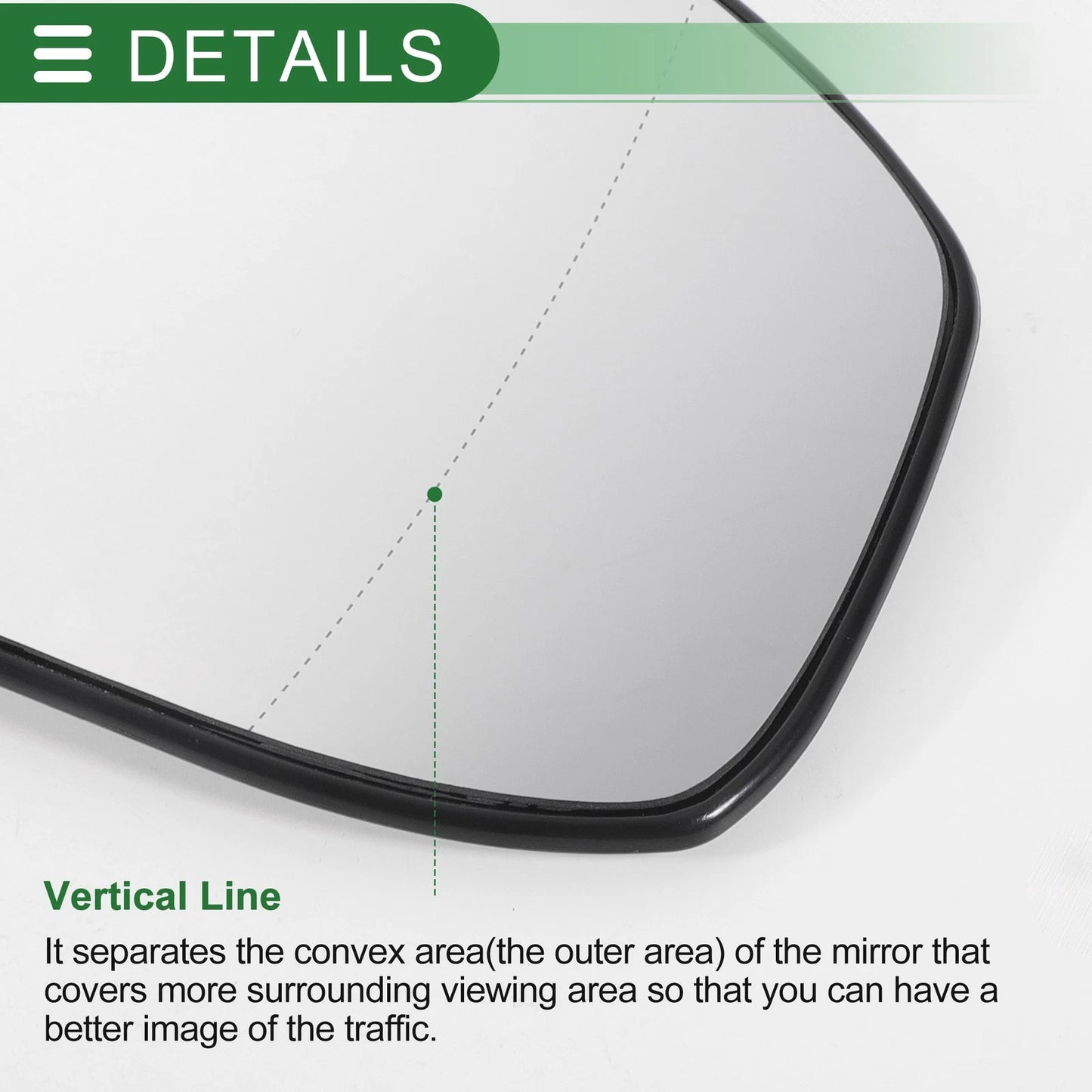 Right Side White Mirror Glass for Ford Focus (2012-2018)