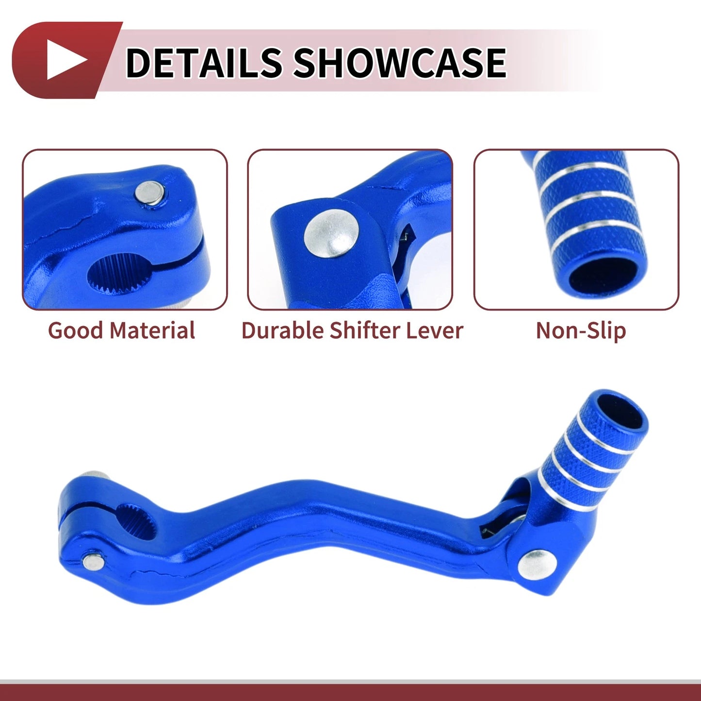 Folding Gear Shifter Lever Blue Silver Tone for Kayo T2