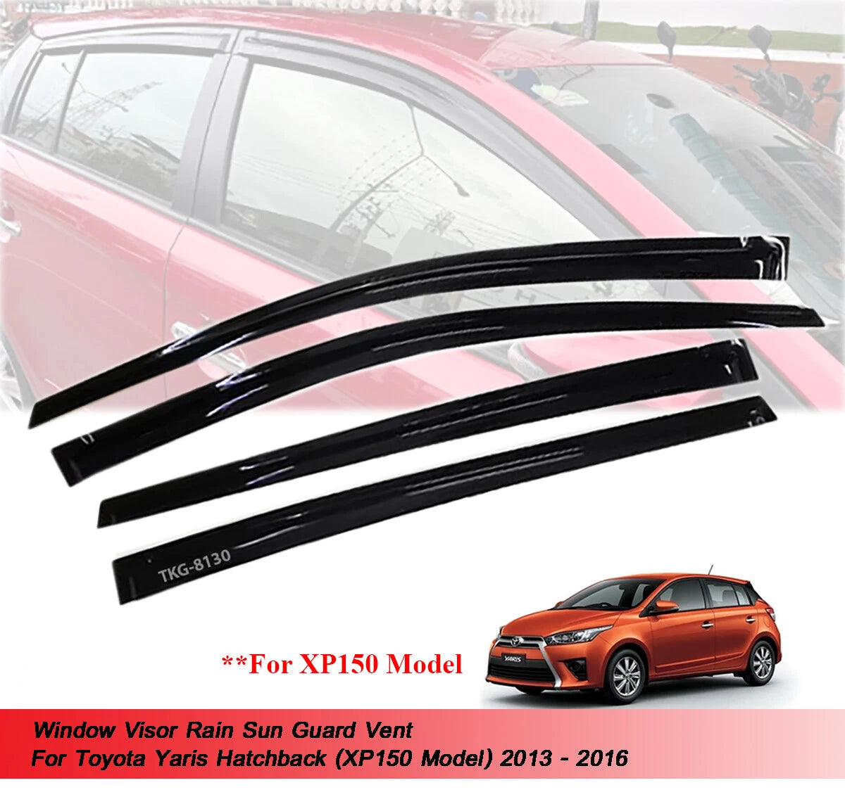 Window Visor Monsoons for Toyota Yaris Hatchback (2013-2016)