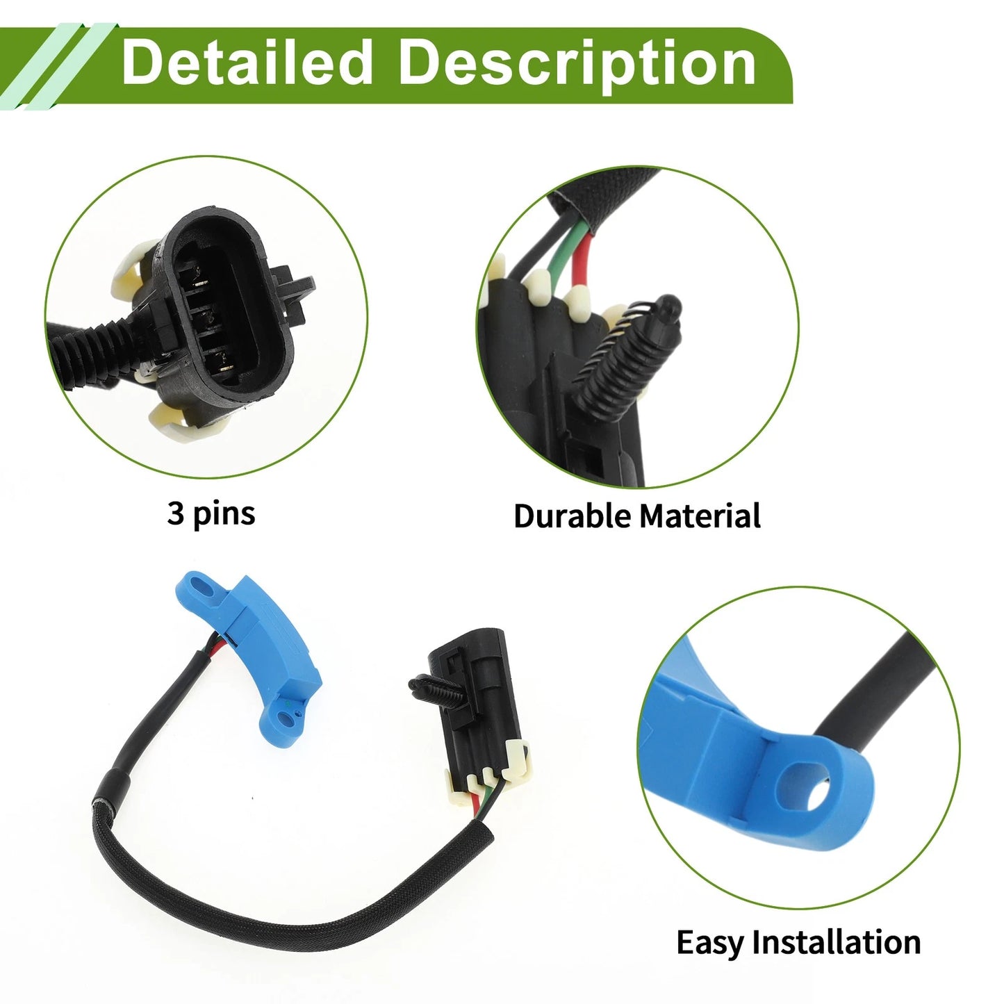 Crankshaft Position Sensor 1 Pc Black for Buick Regal 3.1 (1994–1996)