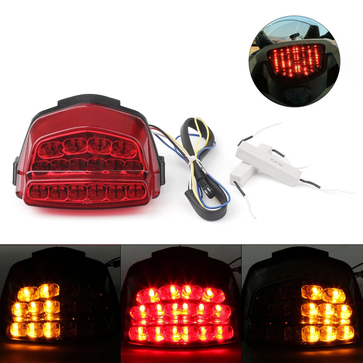 Tail Light Turn Signals for Honda CBR1000RR 2008-2016 Red (2008-2016)