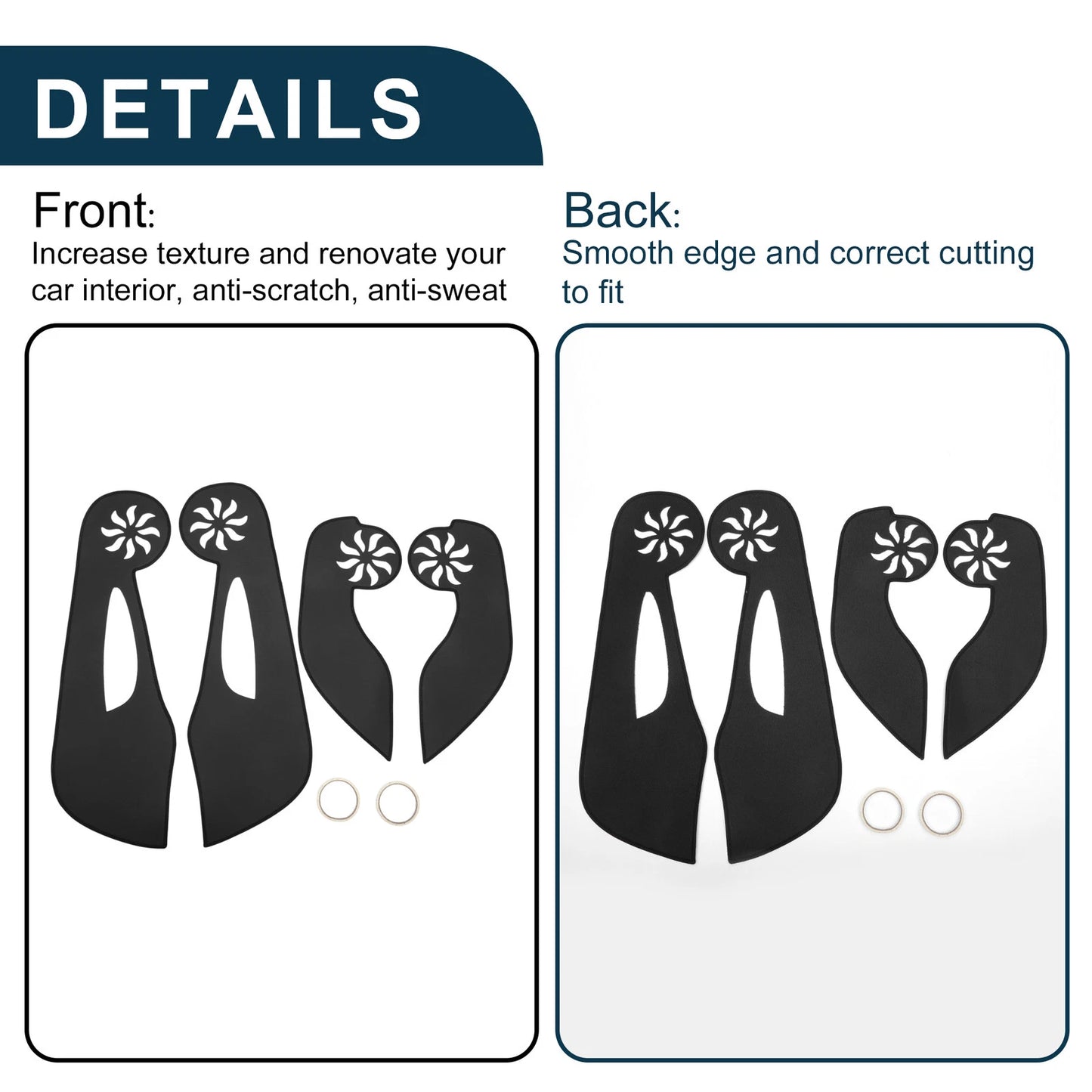 Car Door Anti Kick Pad Sticker Protector for Honda Fit (2008-2013) Black