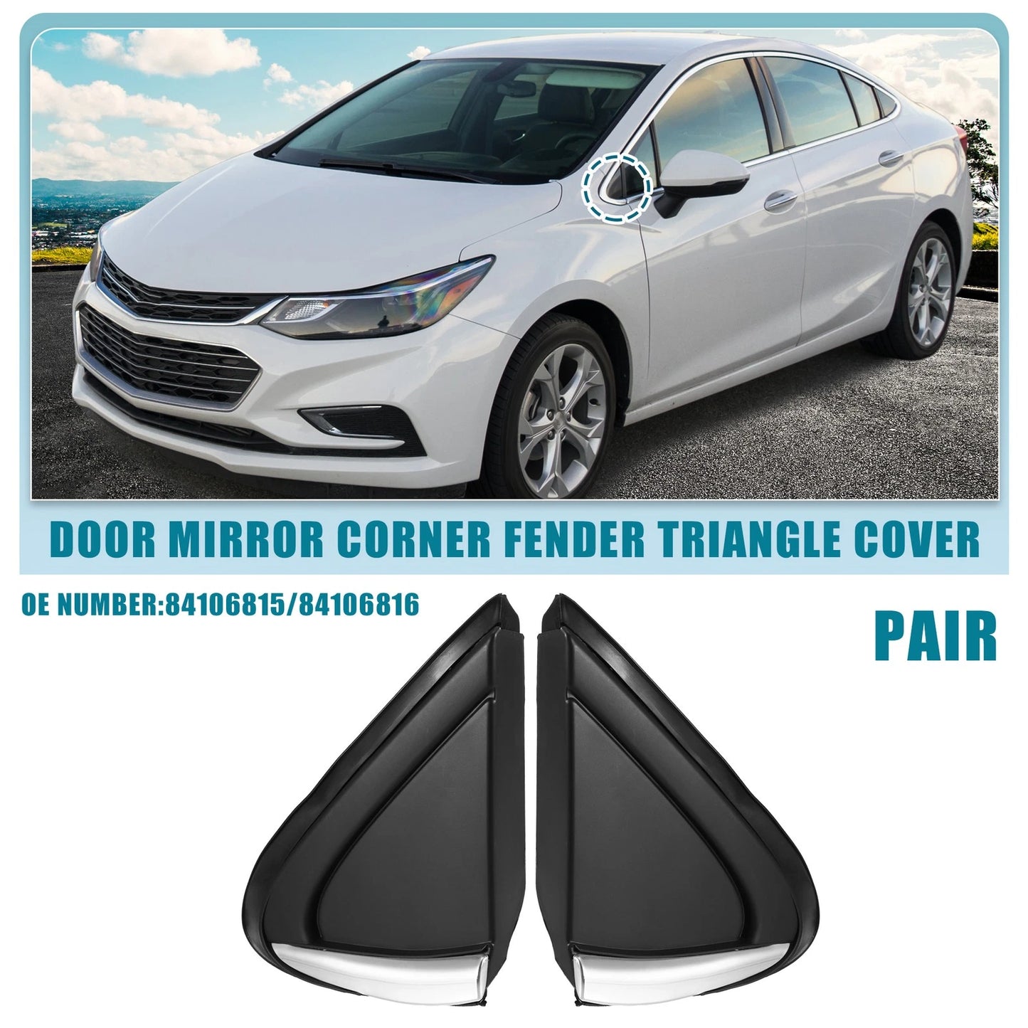 Mirror Corner Fender Triangle Cover for Chevrolet