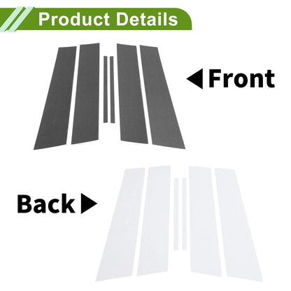 6 x Pillar Window Trim for Chevy Cruze (2016 - 2019) Carbon Fiber Pattern Black