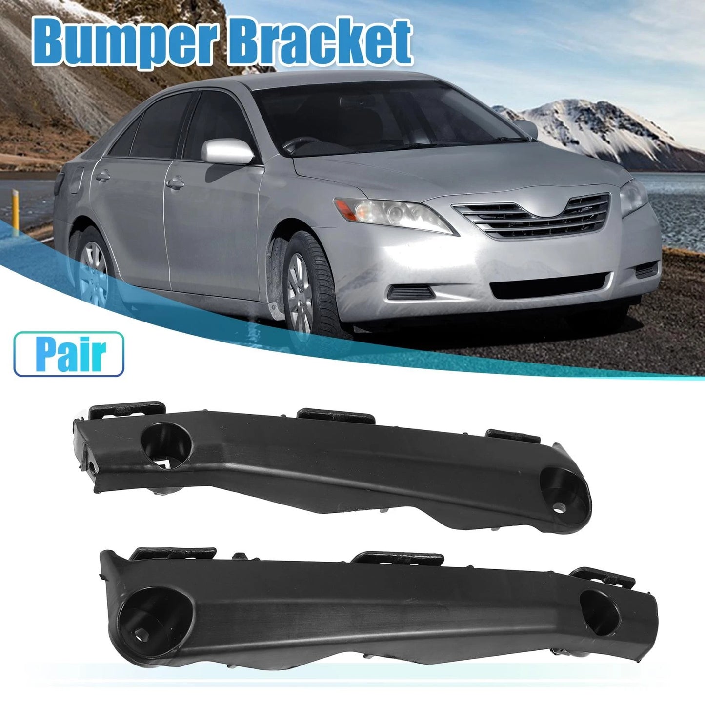 Pair Front LH RH Bumper Retainer Support Bracket for Toyota Camry (2012–2015)