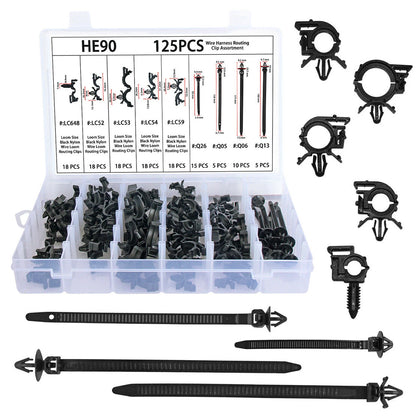 125pcs Nylon Wire Harness Clips for GM Honda (Various Years)