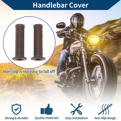 7/8 22mm Hand Grips Coffee for Motorcycle