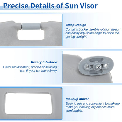 Gray Left & Right Side Sun Visors for Honda Civic (1996-2000)