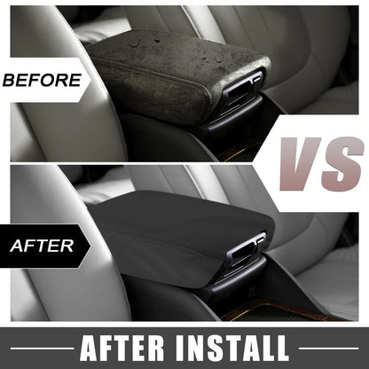 Car Center Console Pad Armrest Cover for Ford F150 (2015-2020) Black