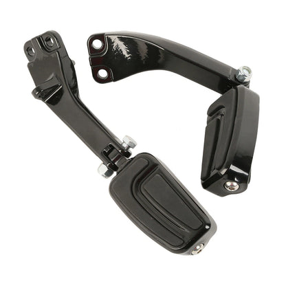Black Rear Footpeg Mount Bracket for Harley Dyna Super Glide Low Rider (06-17)