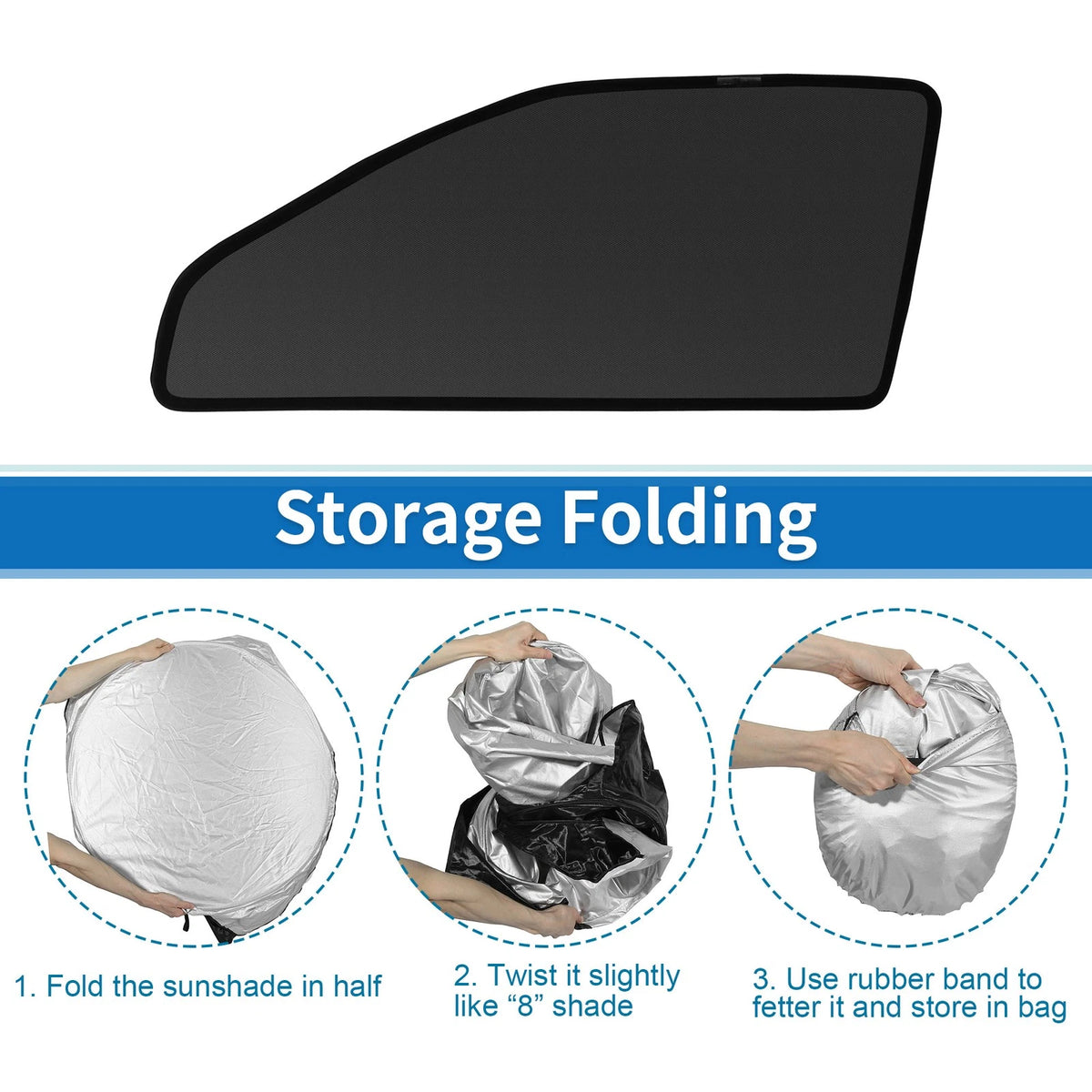 Car Window Cover Net for Toyota Yaris Cross Driver & Passenger Side Black