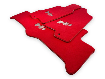 Tailored Red Floor Mats for Hummer H3 with H3 Emblem (2005-2010)