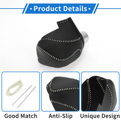 Subaru Impreza Gear Shift Knob Cover 17-23 Black Beige Faux Leather