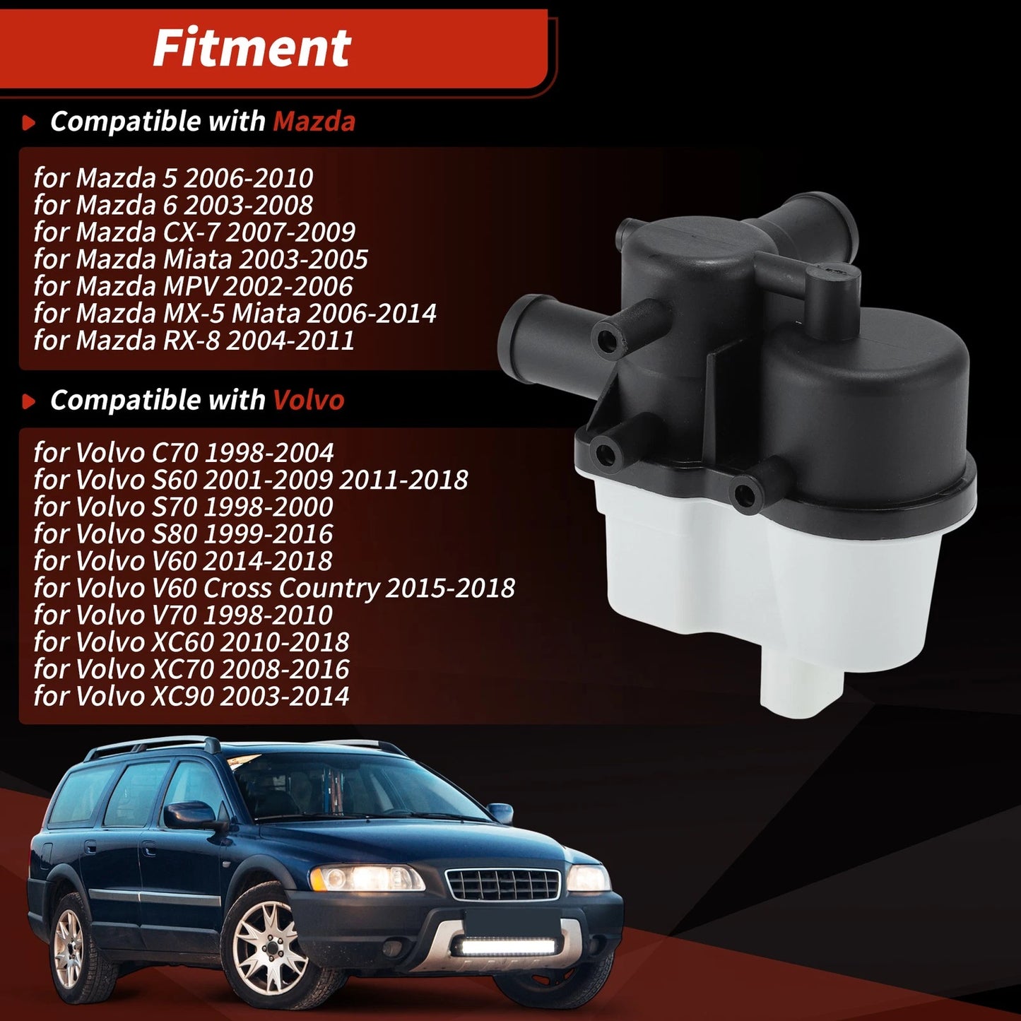 Fuel Vapor Leak Detection Pump for Mazda 5, 6, Volvo S80, C70, V60 (2005-2015)