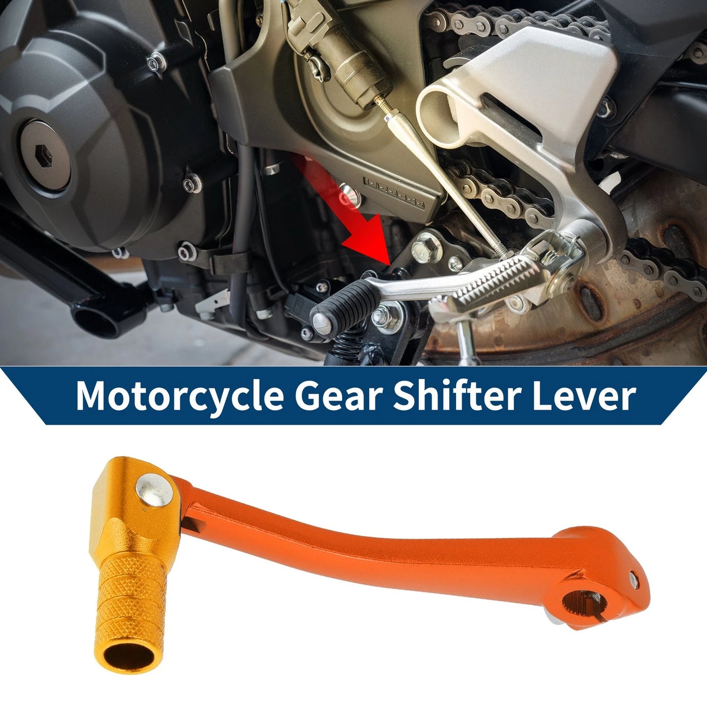 Folding Gear Shifter Lever for Bosuer 125 Orange Gold Tone