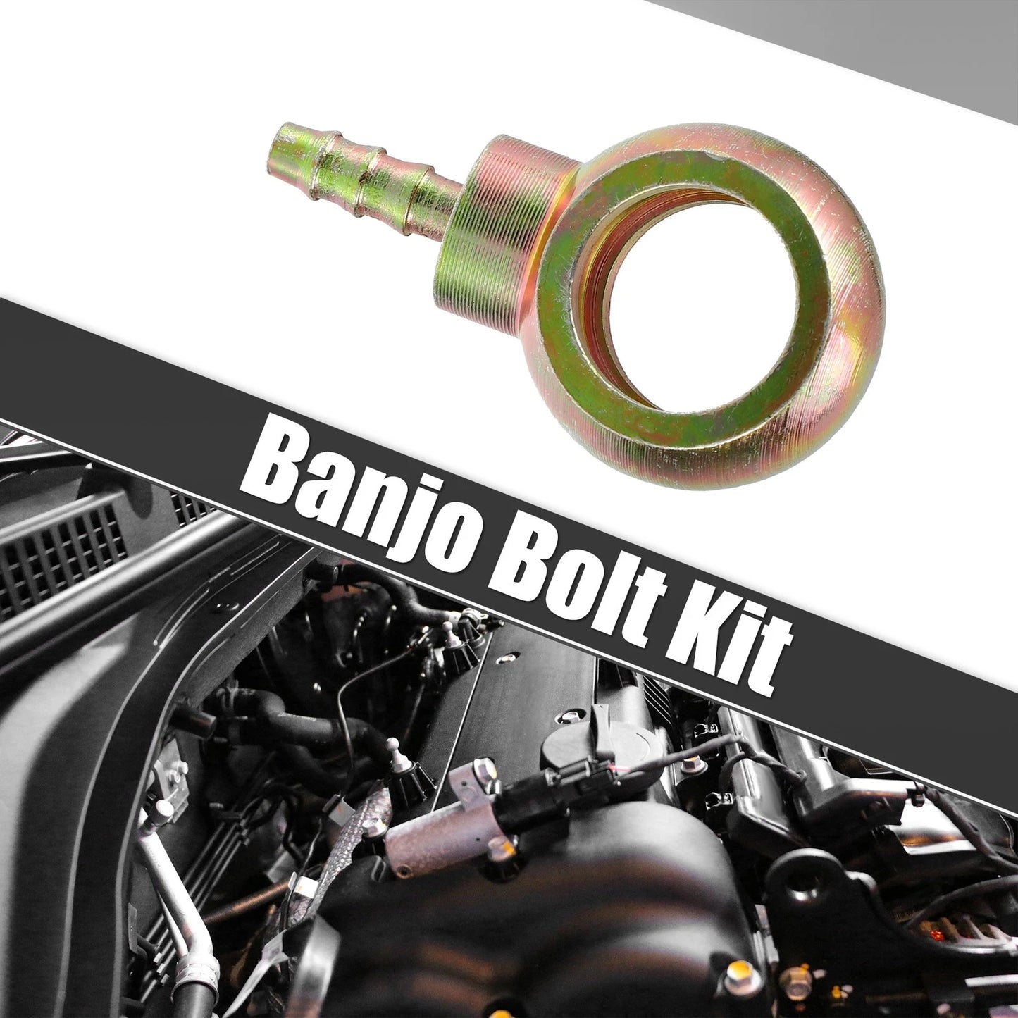 Set M16x1.5 Banjo Bolt Kit with Copper Washers for Motorcycle Bronze Tone