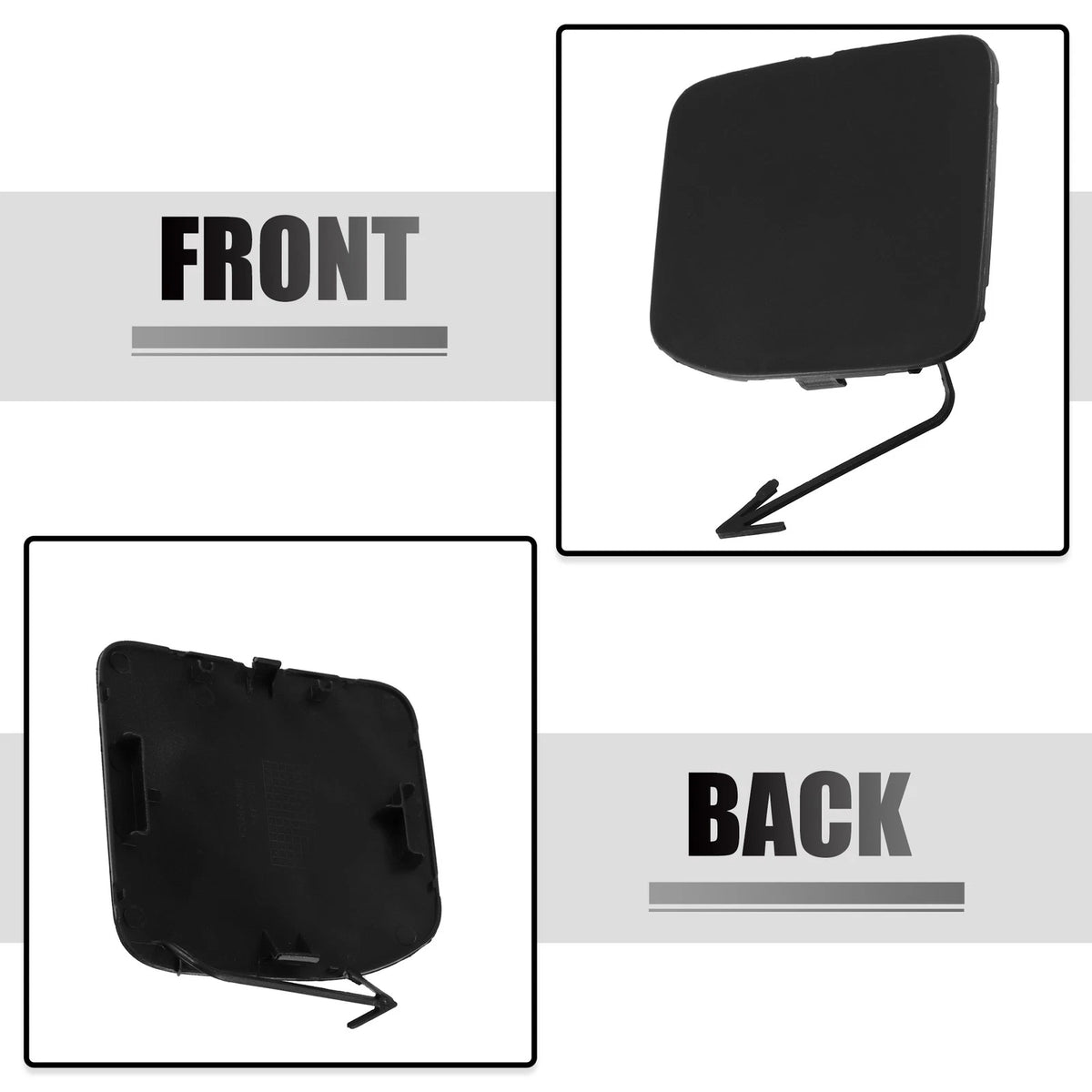 Bumper Tow Hook Cover Cap for Nissan Versa Sedan (2015-2019) Matte Black