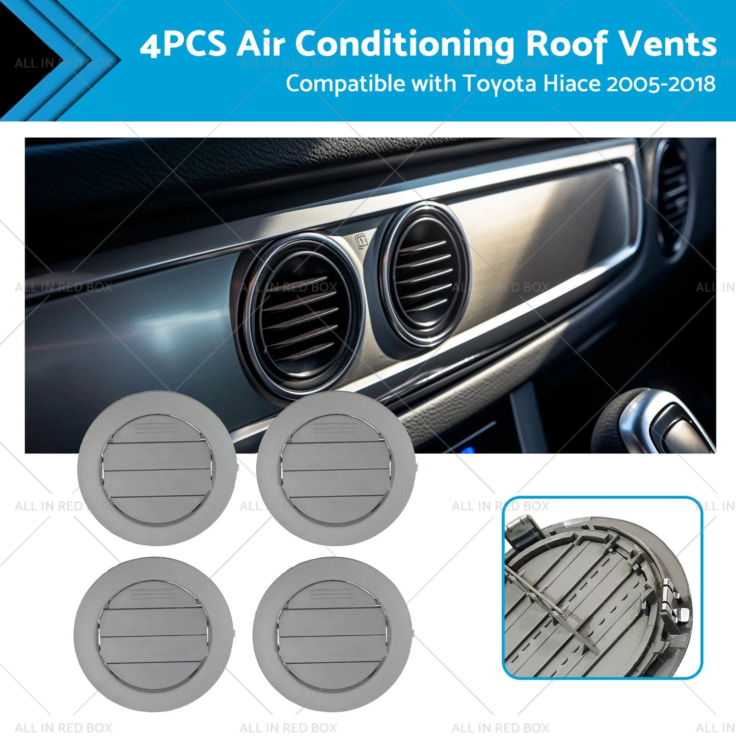 4 x Air Conditioning Roof Vents for Toyota Hiace (2005-2018)