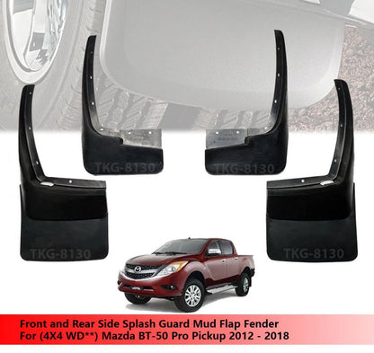 Splash Guard Mud Flap for Mazda BT-50 BT50 Pro 2012-2018 (4WD)