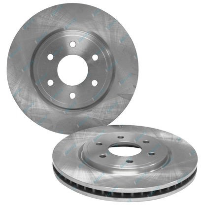 2 Front Disc Brake Rotors + Pads Set Navara D40 Ute 2wd 4x4 2005-12 16" Wheels