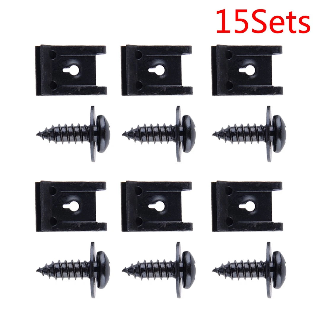 15 x Metal Screw Fender Bumper Retainer Clips for Universal Vehicles