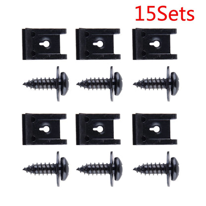 15 x Metal Screw Fender Bumper Retainer Clips for Universal Vehicles