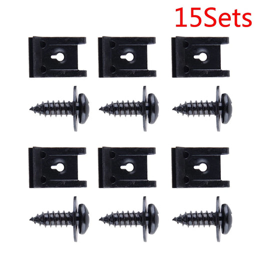 15 x Metal Screw Fender Bumper Retainer Clips for Universal Vehicles