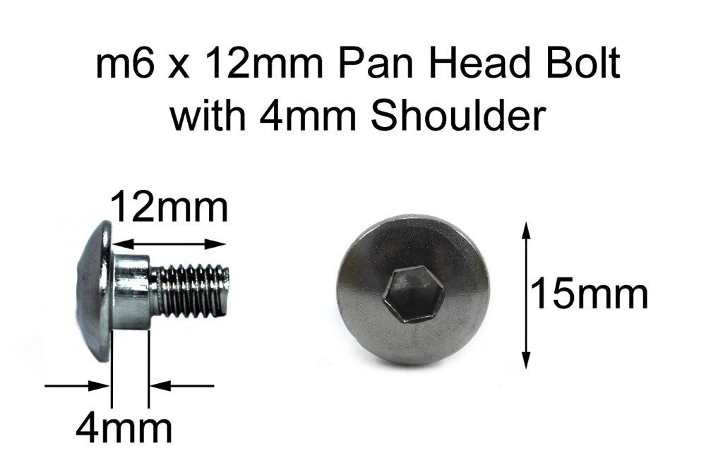 2x Triumph Inox Fork Head Bolts m6x12mm 4mm Shoulder for Triumph