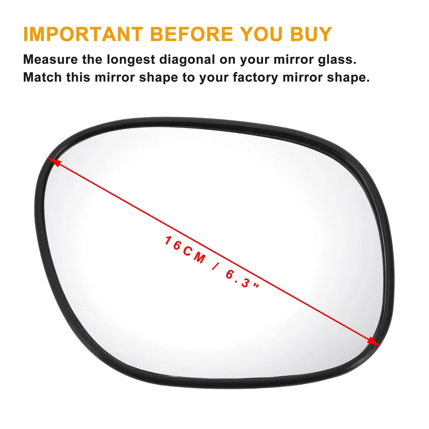 Right Side White Mirror Glass w/ Back Non-heated for Toyota RAV4 (1994-2000)