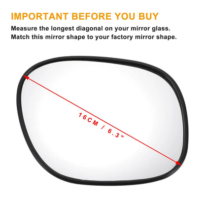 Right Side White Mirror Glass w/ Back Non-heated for Toyota RAV4 (1994-2000)