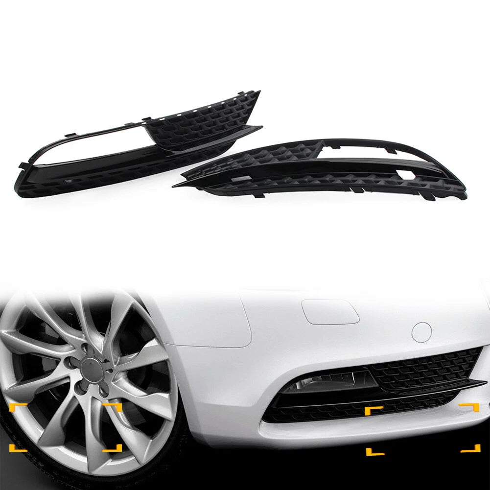 2 x Front Bumper Black Fog Light Grille Cover for Audi A5 (2012-2016)