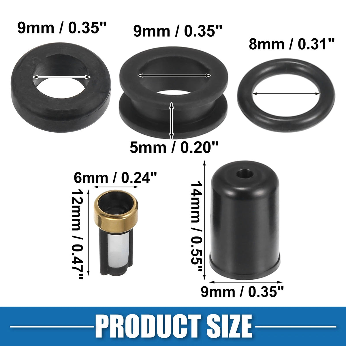 4 x Fuel Injector O-Rings Seals with Micro Filters for Mazda MX-3 (1994-1996)