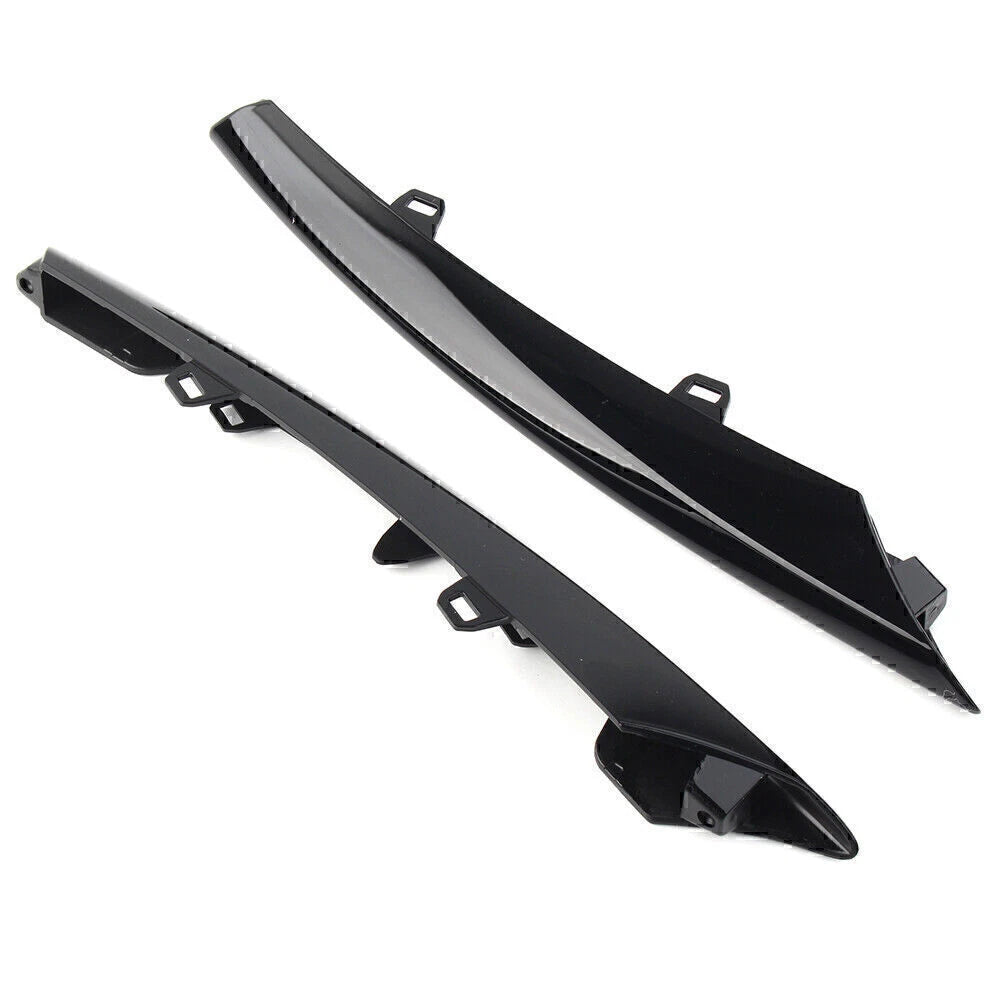 Gloss Black Front Side Grille Bumper Molding Trim for Jaguar XJ (2010-2015)