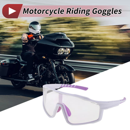 Set Motorcycle Riding Goggles Purple Lens White Purple Frame for Motorcycle