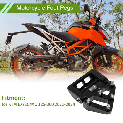 1Pc Foot Pegs for KTM EX/EC/MC 125-300 Aluminum Alloy Black (2021–2024)