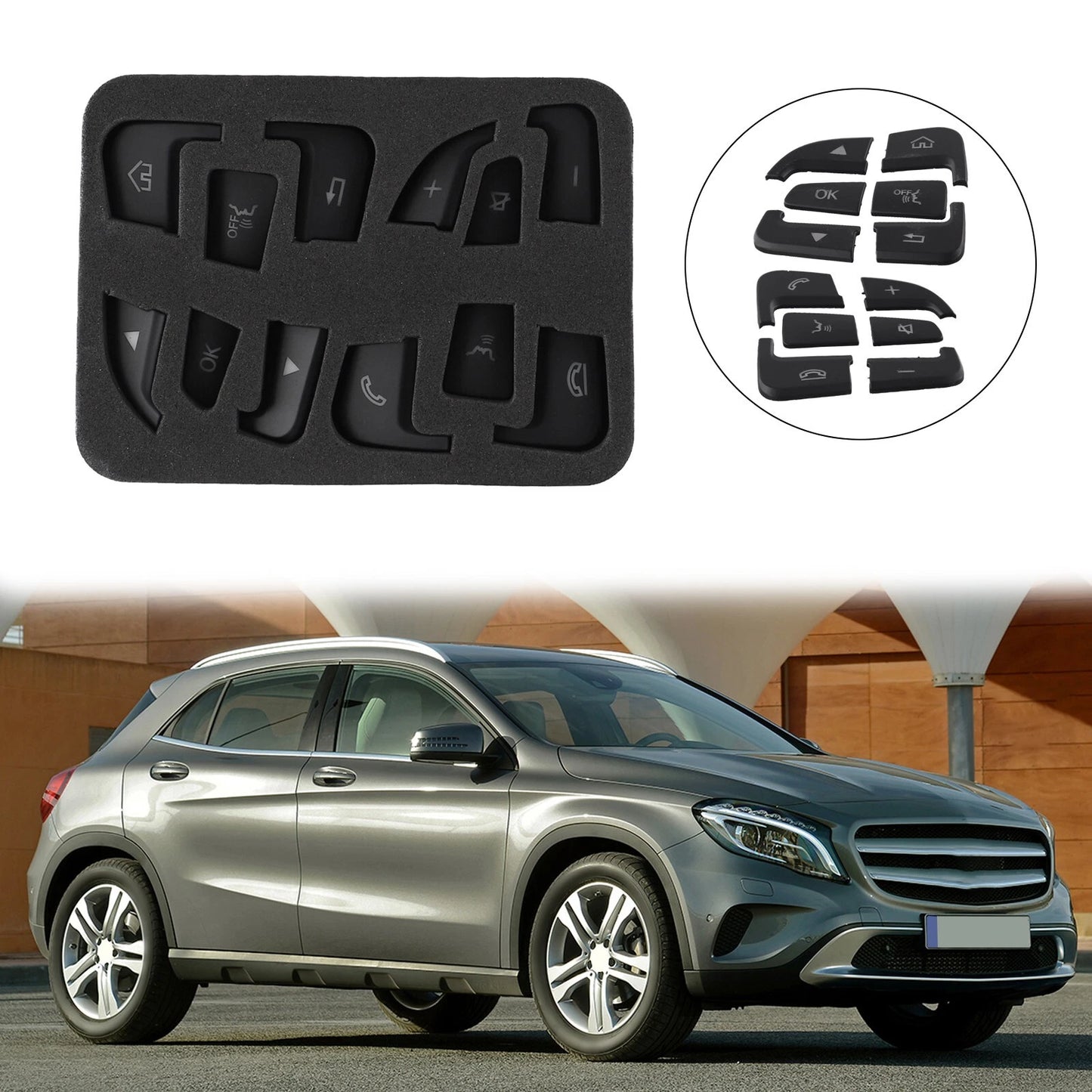 Button Cover Sticker for Mercedes C-Class W205 (2014–2021)
