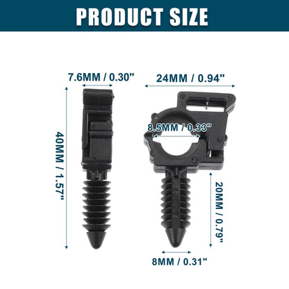 20 x Fuel Line Retaining Clip Wire Routing Clips for GMC Black