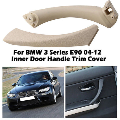 Beige Inner & Outer Door Panel Handle Pull Trim Cover for BMW E90 328i (2007-2013)