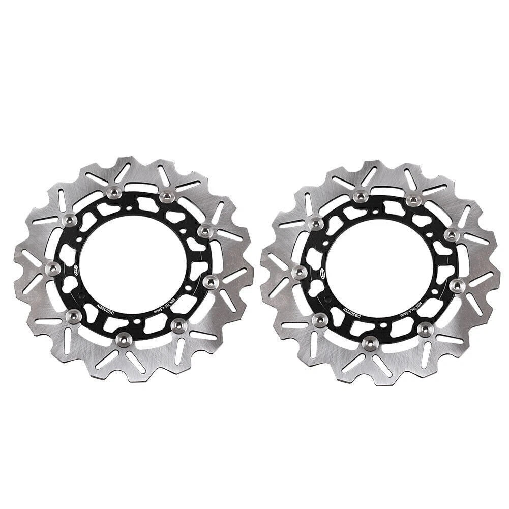 Black Front Left & Right Brake Disc Rotors for YAMAHA YZF R1 R6 XJR 1300 (99-02)