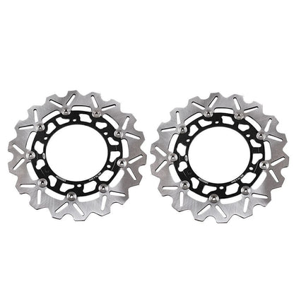 Black Front Left & Right Brake Disc Rotors for YAMAHA YZF R1 R6 XJR 1300 (99-02)